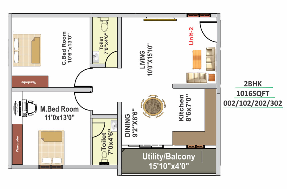 Floor Plan 2 BHK & 3 BHK