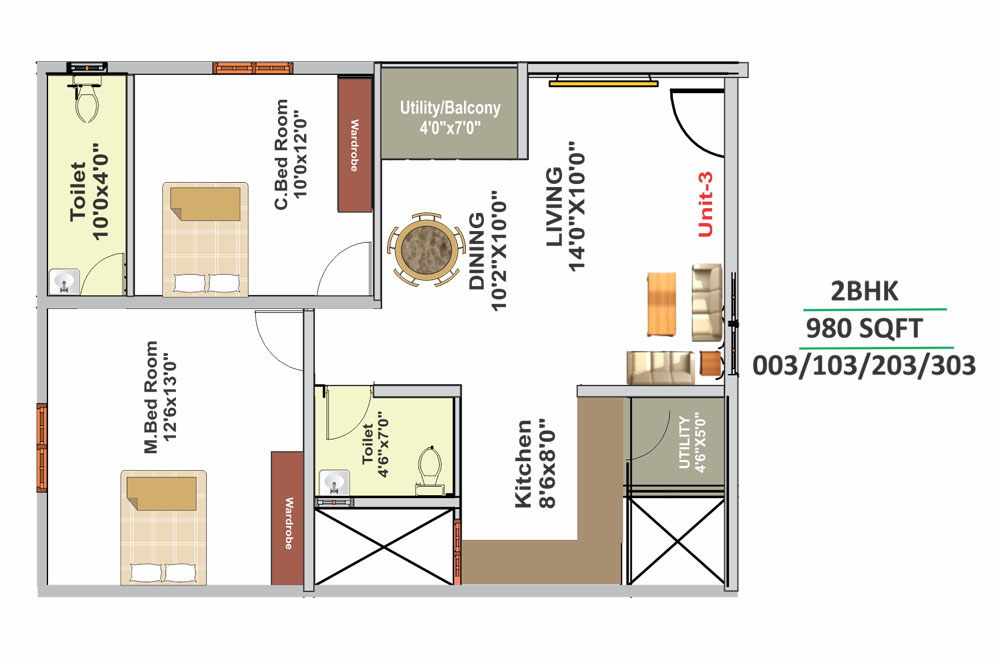 Floor Plan 2 BHK & 3 BHK